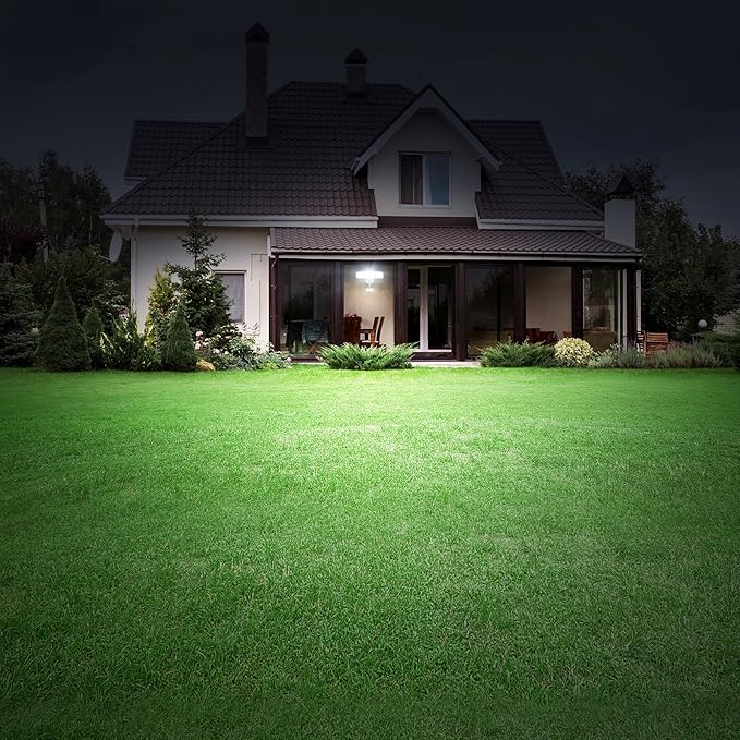 LUTEC 2 Pack 74W 8000 Lumen Motion Sensor Outdoor Lights, 5000K Daylight, IP65 Waterproof Flood Lights Outdoor with Night Light, Dusk to Dawn Motion Detector LED Security Light for Garage, Yard-White