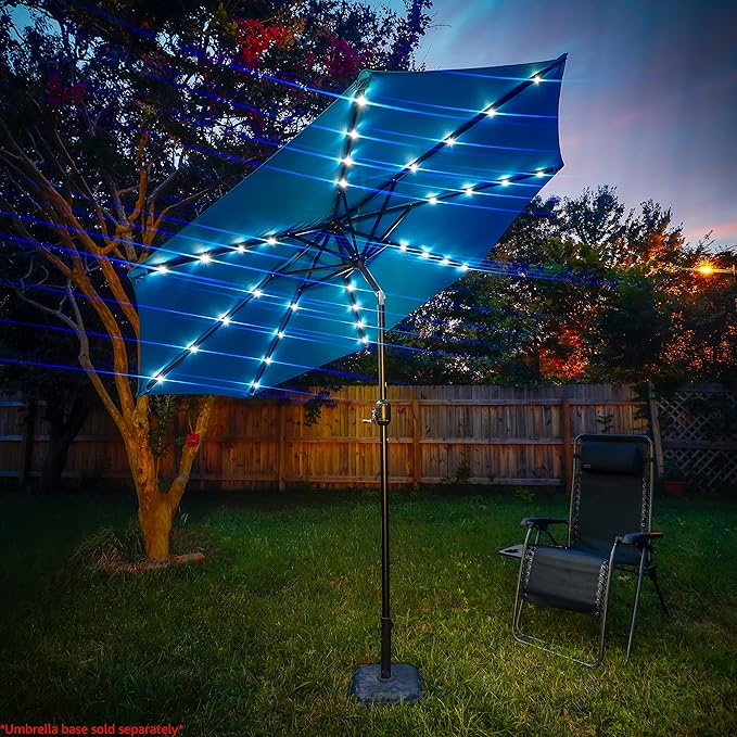 Trademark Innovations Deluxe Solar Powered LED Lighted Patio Umbrella - 9'