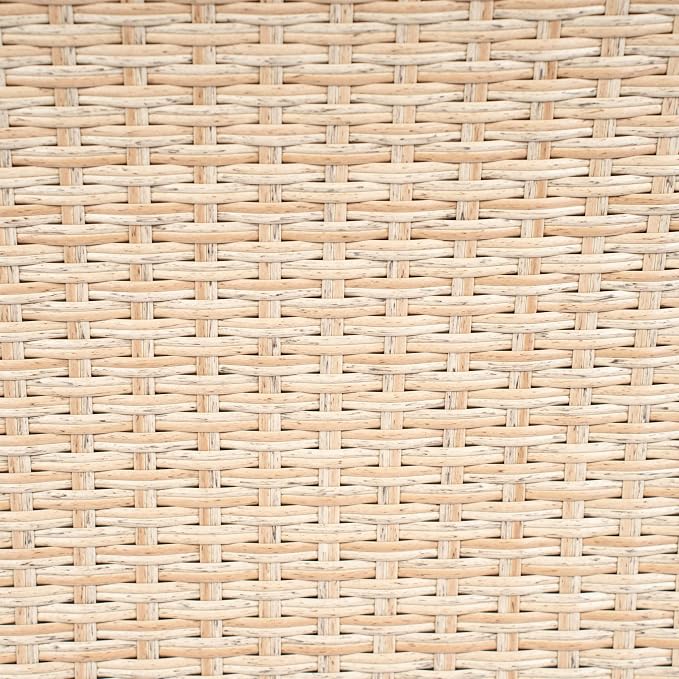 Merax 1 Piece Outdoor Acacia Wood and Wicker Club Chair, Light White Finish with Beige Cushion, Patio Garden Armchair