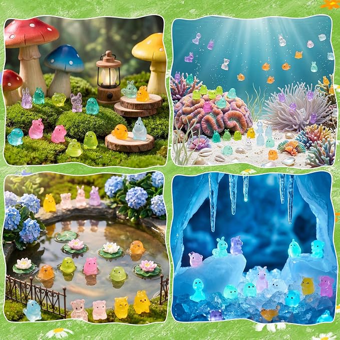 220pcs Mini Resin Animals - Resin Animals Mystery Bags,Individually Wrapped Blind Bags Tiny Animal Figurines for Dollhouse, Fairy Garden, Aquarium, Party Favors & DIY Craft Decor