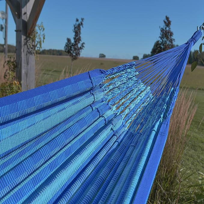 Vivere Latin Hammock Collection – Vibrant 100% Cotton Double Hammock, Supports 2 Adults - 450 lb Capacity (Laguna)