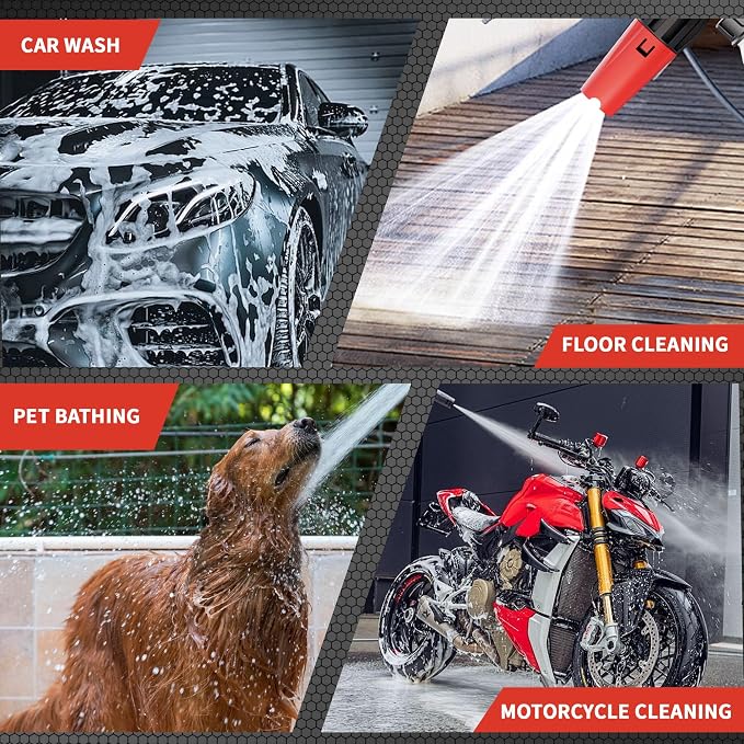 High-Pressure Washer Foam Cannon Accessory, Features a Dual-Connector Design, Includes a 1-Liter Capacity Bottle(0.26 Gallons), 5 Nozzles, and an Extension Rod