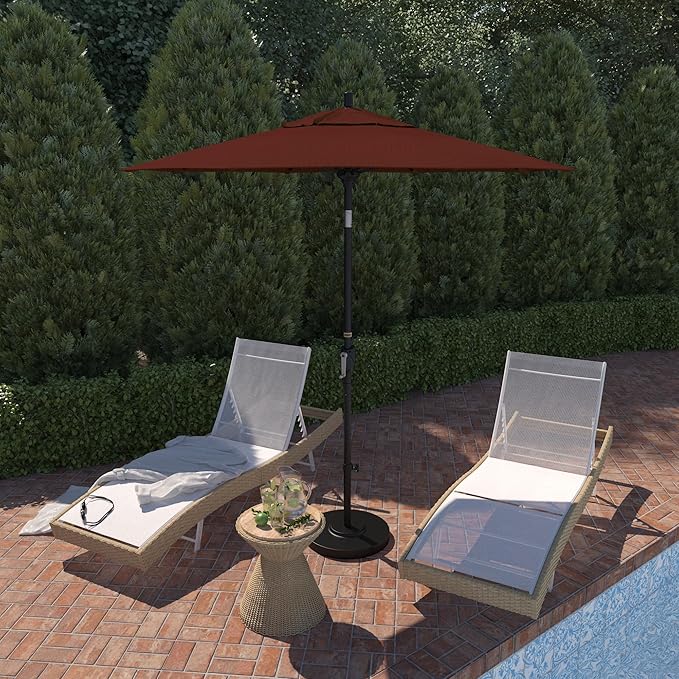 California Umbrella 7.5' Round Aluminum Market Umbrella, Crank Lift