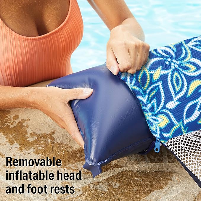 Seachoice Inflatable 4-in-1 Water Hammock, Lounge Chair, with Drink Holder