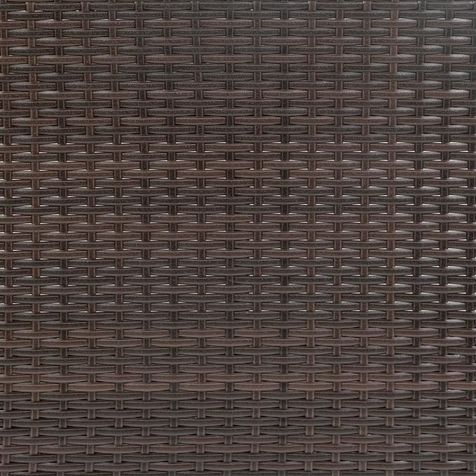 Flash Furniture Marco Indoor/Outdoor Patio Bar Counter Table, All-Weather Wicker Rattan Pattern, 2 Shelves, Brown