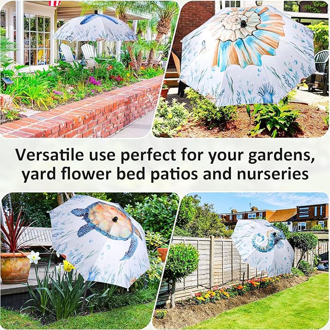 Plant Umbrellas for Outdoor Plants, Large Garden Plant Umbrella Shade Upgraded Adjustable Angle Height for Potted Plants Garden Beds