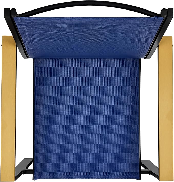 Best Choice Products 4-Piece Outdoor Textilene Patio Conversation Set, Backyard Furniture w/Loveseat, Coffee Table, Steel Frame - Black/Navy