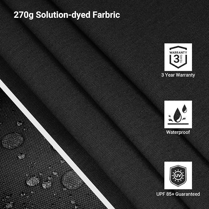 FLAME&SHADE 11 ft Cantilever Offset Patio Umbrella, Large Heavy Duty Outdoor Patio Umbrella Aluminum 360° Rotation Round Outdoor Umbrella for Deck,Pool,Backyard