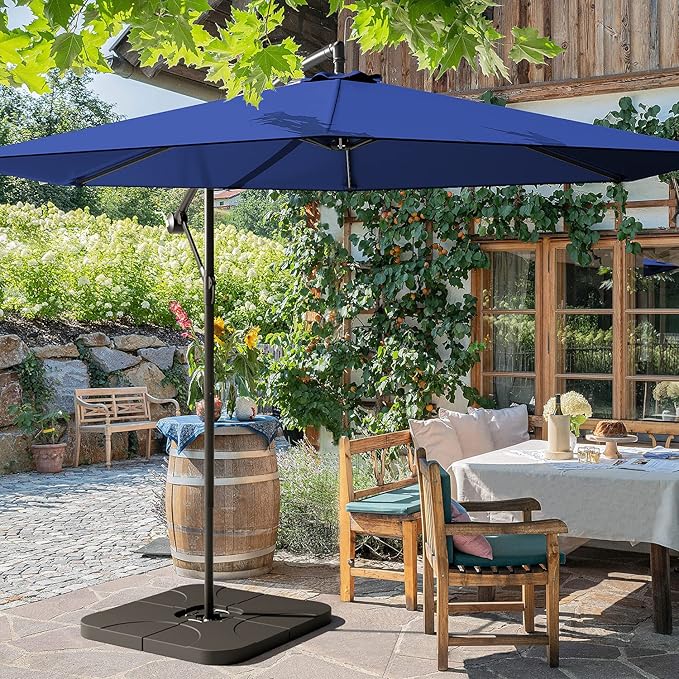 Greesum 9FT Patio Umbrella, Outdoor Table Umbrella with Push Button Tilt, Crank and 8 Sturdy Ribs for Garden, Lawn, Backyard & Pool