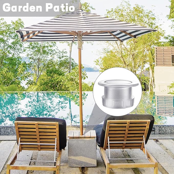Prudiut Patio Table Umbrella Hole Ring Plug Cap Set, Outdoor Parasol Table Hole Cover Insert Thicker Patio Table Hole Plug Ring for Outdoor, Patio, Yard, Garden, Camping, Pool