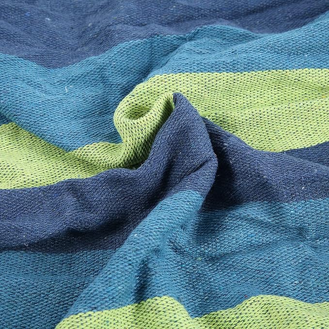 Single Double Hammock, Convenient to Use Comfortable Feeling Camping Hammock for Camping for Outdoor (Blue)