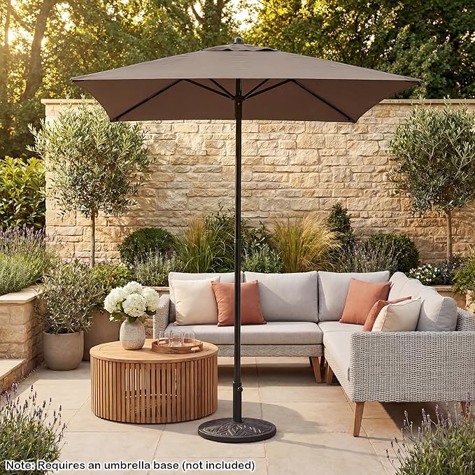 Giantex 5ft Square Patio Umbrella, Outdoor Table Umbrella with Push Bottom Tilt, 4 Sturdy Ribs, Fade Resistant & Waterproof Canopy, Market Umbrella for Deck, Pool, Backyard, Garden, Beach