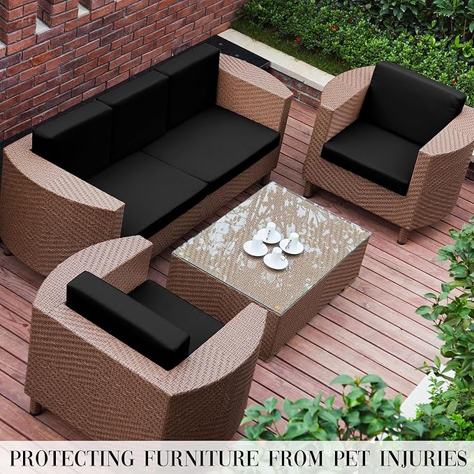 Outdoor Cushion Covers Set,12PCS Patio Furniture Couch Seat Slipcovers, Replacement for Sofa Sectional Chair(Cover,Only)