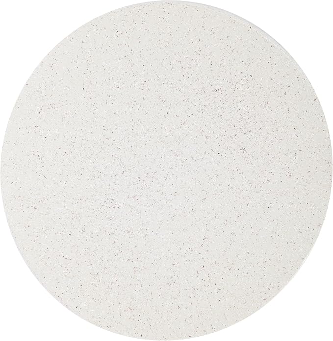 JONATHAN Y Kline Ribbed Resin Modern Outdoor Accent Table, 17.5" H All-Weather Cream Terrazzo Patio Drum Side Table and Garden Stool for Pool, Porch, and Living Room TBL1103A