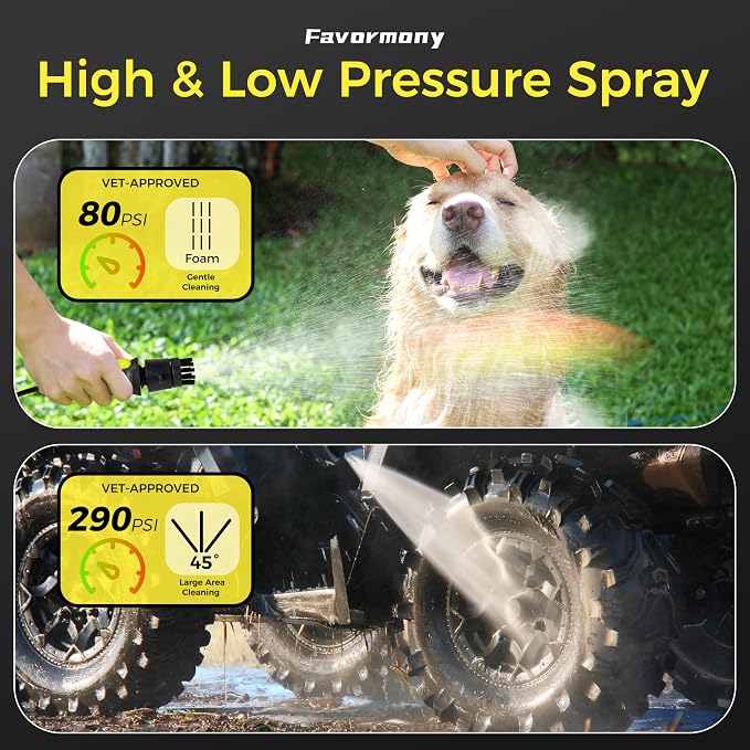 Portable Hand Sprayer, Foldable Water Sprayer Washer w/3.2Gal Tank and 10FT Hose Type-C Charging, for Bike, Pet Cleaning, Garden Care, Lime Green