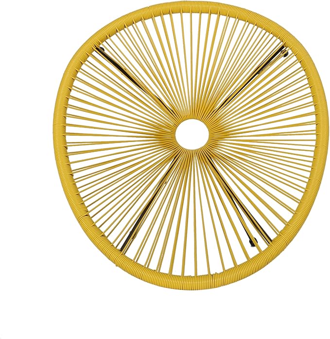 Christopher Knight Home Outdoor Hammock Weave Chair with Steel Frame (Set of 4) - Yellow and Black Finish