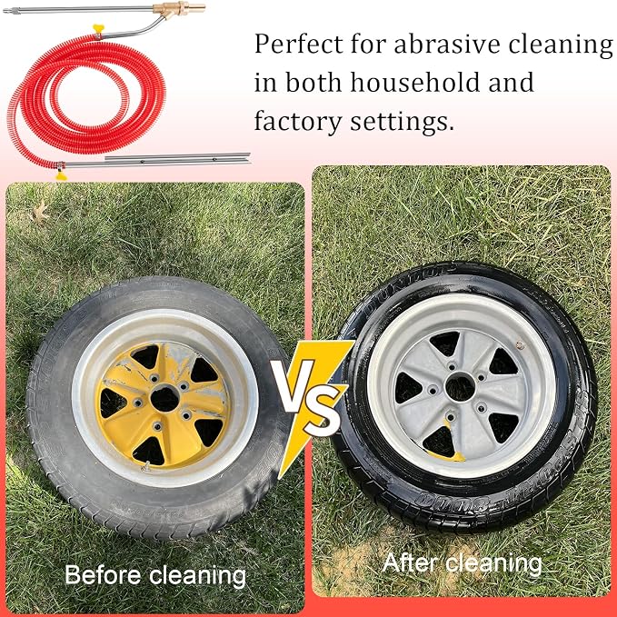 Pressure Washer Sandblasting Kit, Power Washer Sandblasting Kit, 5000 PSI Wet Sandblaster Attachment, Sand Blaster for Pressure Washer with 1/4 Inch Quick Disconnect Sandblasting Kit