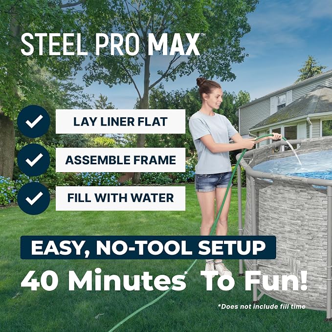 Bestway Steel Pro MAX Splashview 14' x 8'2" x 39.5" Above Ground Swimming Pool Set