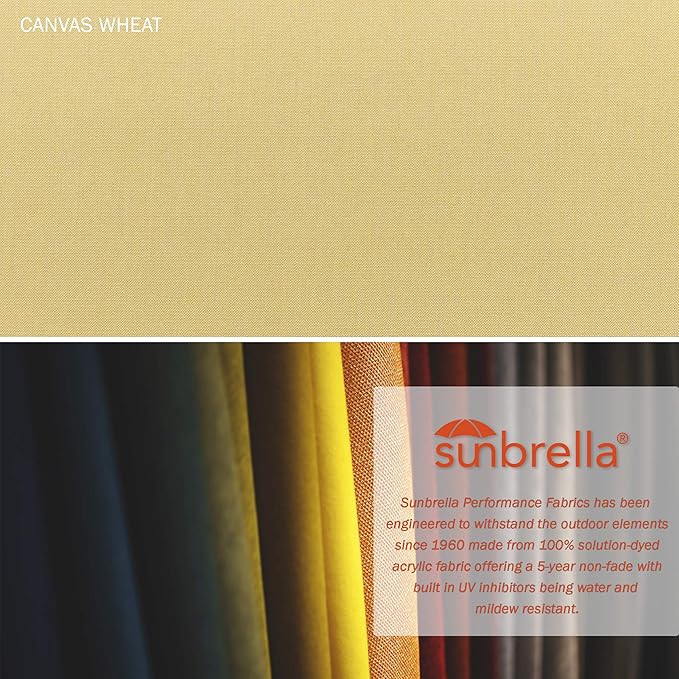 California Umbrella Replacement Canopy Cover in Sunbrella Wheat Umbrella, 9' Round