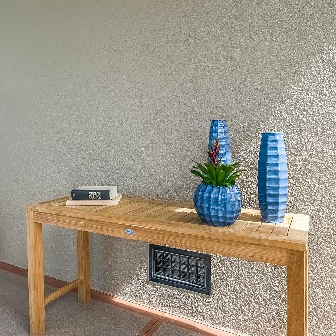 Royal Teak Collection Console Table, 18x60-Inch Rectangular Wooden Outdoor Teak Table, Contemporary Outdoor Furniture for Deck, Garden, Poolside or Buffet Style Serving (CTB)