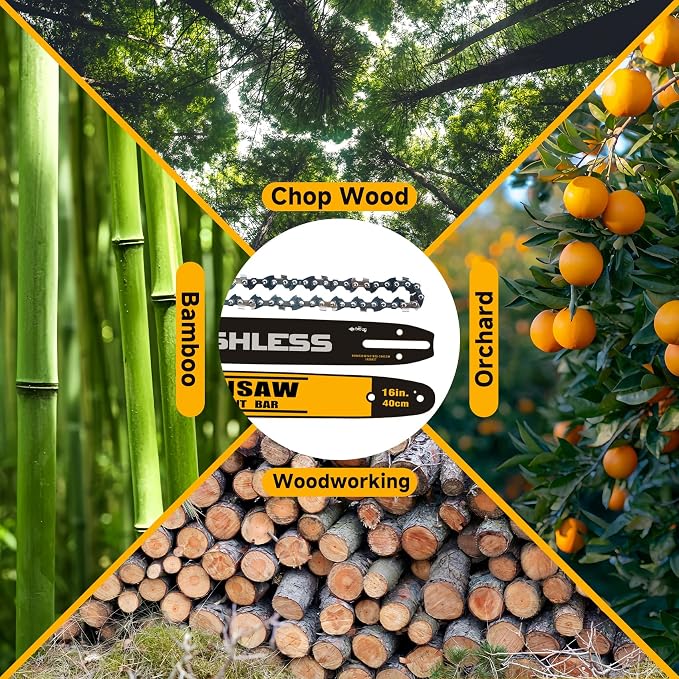 16-Inch DWZCSB16 Chainsaw Guide Bar and DWO1DT616T Saw Chains Combo Durable Guide Bar Compatible with DEWALT Chainsaw DCCS670, DCCS670B, DCCS670X1, DCCS670P1