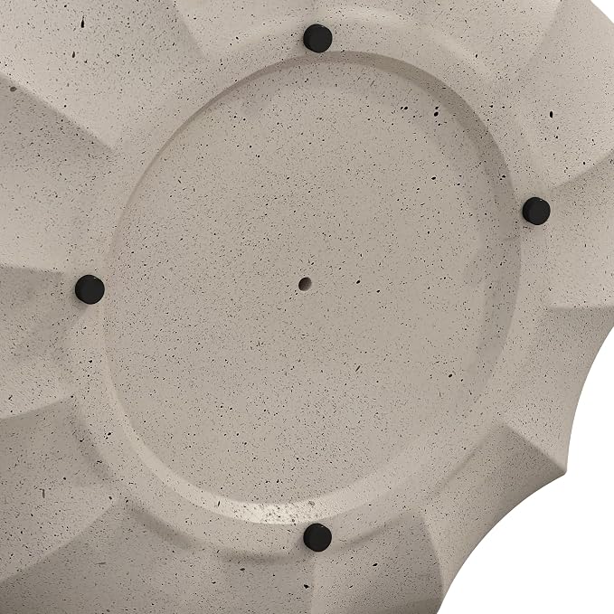 35.43" Faux Stone Coffee Table Round for Indoor or Outdoor Concrete Coffee Tables MgO Cement Center Tables for Living Room, Patio, Garden, Backyard, Balcony, Waterproof,White Bowl