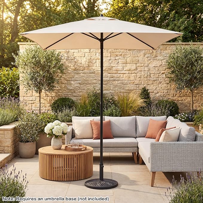 Giantex 5ft Square Patio Umbrella, Outdoor Table Umbrella with Push Bottom Tilt, 4 Sturdy Ribs, Fade Resistant & Waterproof Canopy, Market Umbrella for Deck, Pool, Backyard, Garden, Beach