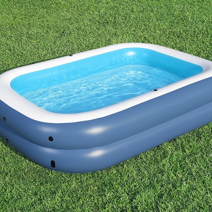 H2OGO! 2 Pack 8 Foot 4 Inch x 70 Inch Summer Bliss Shaded Inflatable Family Pool for Kids Ages 6 Above