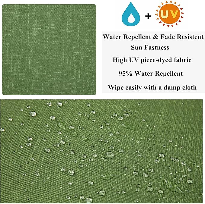 FUNHOME 2 Pack Outdoor Cushion Covers 20"x18"x4", No Insert! Water-Resistant Patio Cushion Covers with Zipper, Replacement Cover Only (Moss Green)