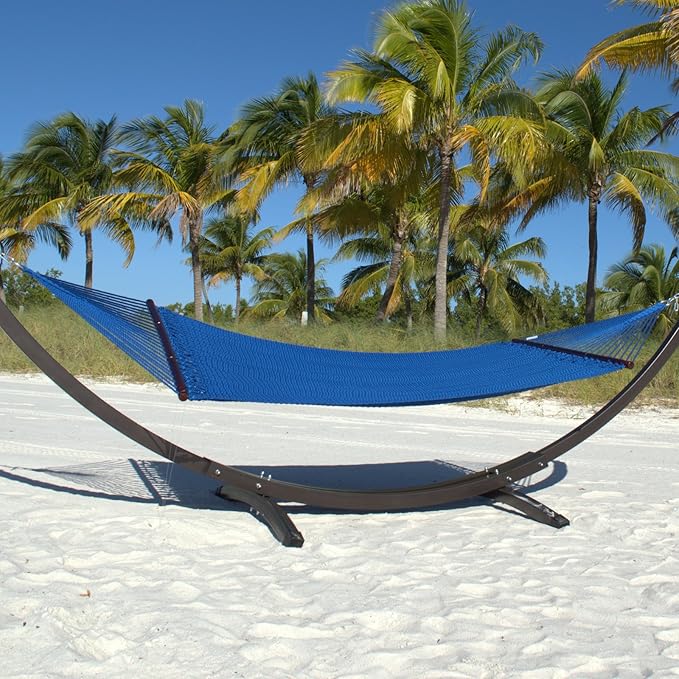 Double Caribbean Hammock - Soft-Spun Polyester - 48 inch (Dark Blue)