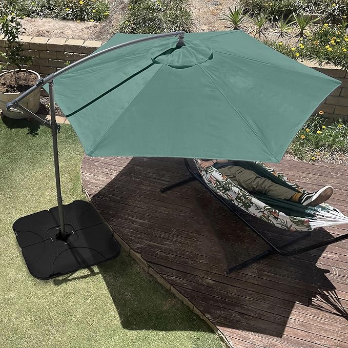 10 Ft Offset Cantilever Patio Umbrella - Fade-Resistant Shade Umbrella Outdoor Patio Canopy with Cross Base for Garden, Lawn, Deck, Yard or Pool by Pure Garden