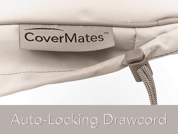 Covermates Prestige Outdoor Serving Cart Cover – Premium All-Weather Patio Furniture Protector with Mesh Vents, Water-Resistant 900D Polyester, Drawcord & Buckle Straps, 50W x 30D x 34H, Stone