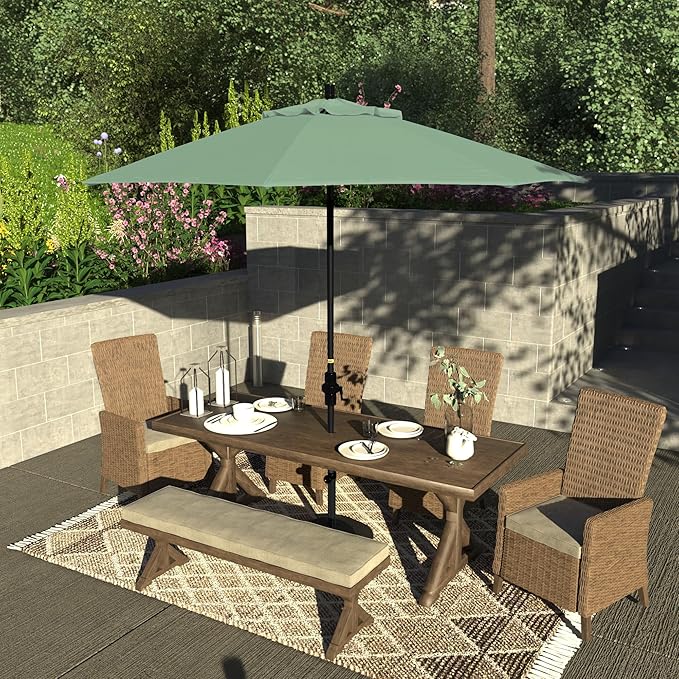 California Umbrella 9' Round Aluminum Pole Fiberglass Rib Market Umbrella