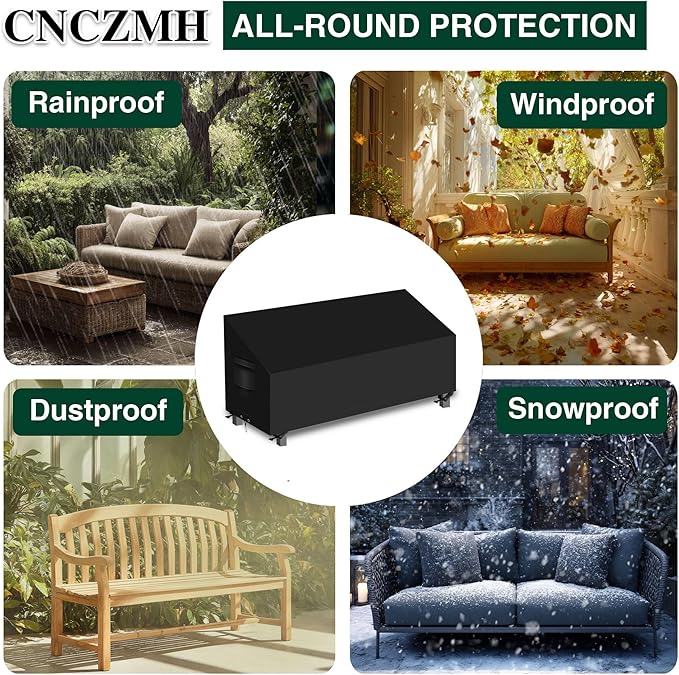 Heavy Duty Patio Sofa Covers Waterproof, Outdoor 3-Seater Couch Cover Waterproof, 600D Outdoor 2-Seater Loveseat Furniture Covers with Air Vent Handle 88''W x 35''D x 24''H/ 35''H Black