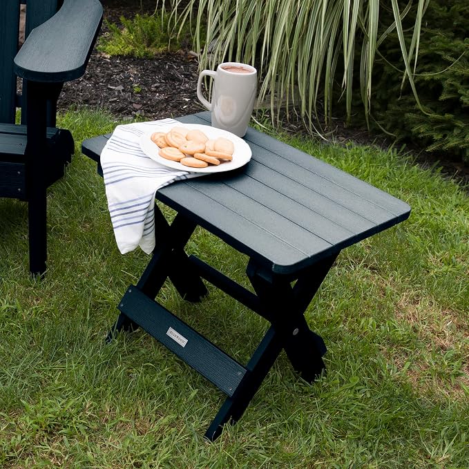 highwood AD-TBS1-FBE Folding Adirondack Side Table, Federal Blue