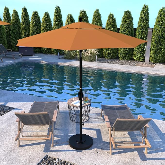 California Umbrella 7.5' Round Aluminum Market Umbrella, Crank Lift