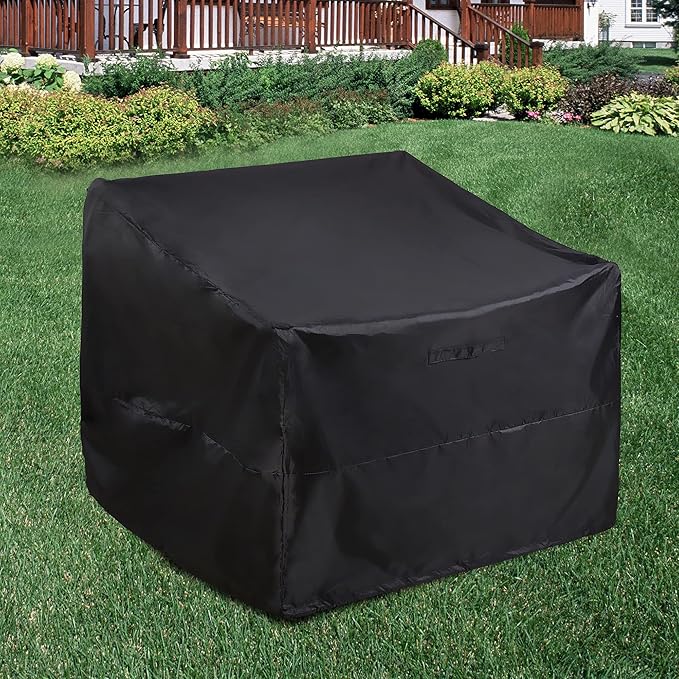 ALSTER Outdoor Chair Covers 2 Pack, Patio Chair Covers(29" L x 30" W x 36" H), Durable and Waterproof Black Furniture Covers for Lounge Deep Seat, Rain Snow Dust Wind-Proof