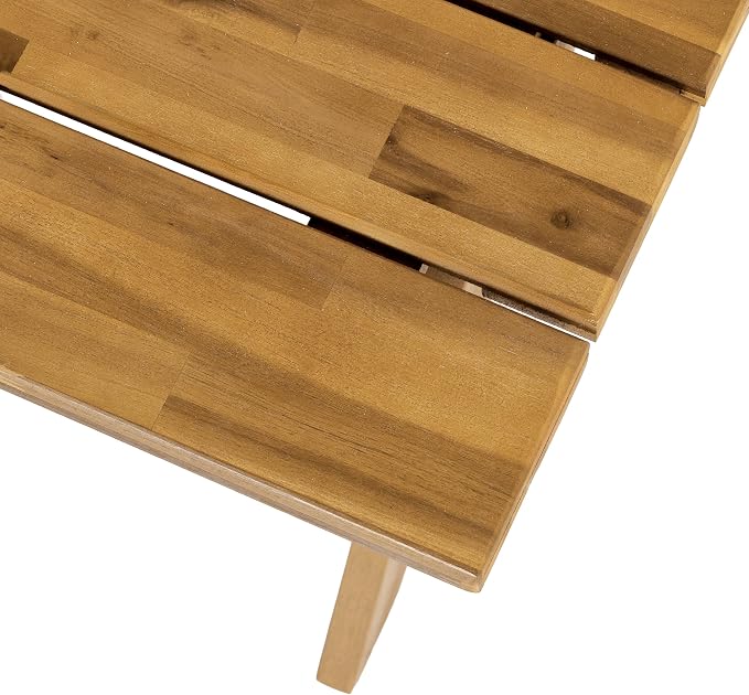 Christopher Knight Home Adele 12.25" Height Outdoor Coffee Table, Acacia Wood Accent Table with Slatted Panel Design, Rectangular Patio Table for Garden Balcony, Low Maintenance Patio Furniture, Teak