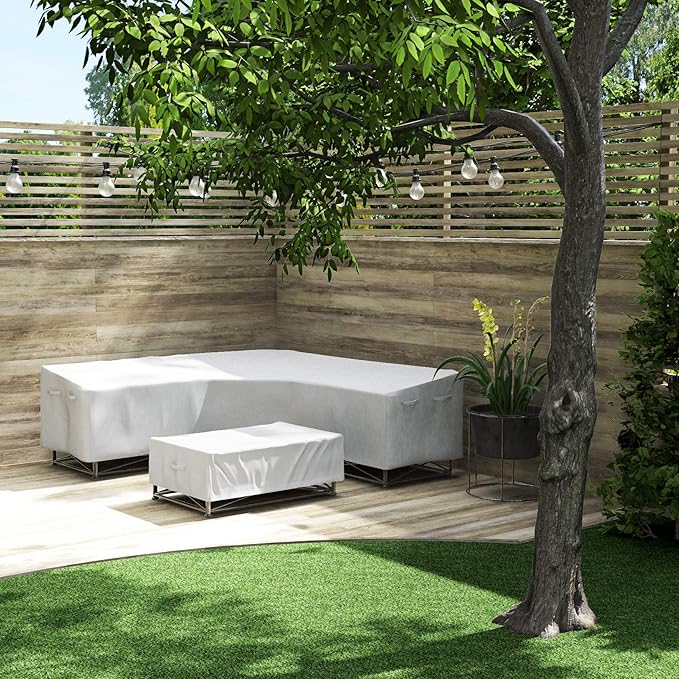 Simple Houseware Patio V-Shaped Sectional Sofa Cover Waterproof, 600D Heavy Duty, 100 Inch Wide