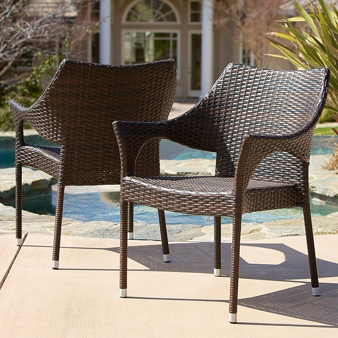 Christopher Knight Home Lorelai Outdoor Wicker Dining Set, Multibrown