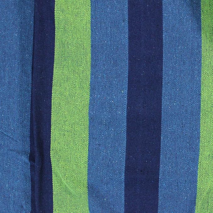 Northlight 78" Blue and Green Striped Woven Cotton Double Brazilian Hammock