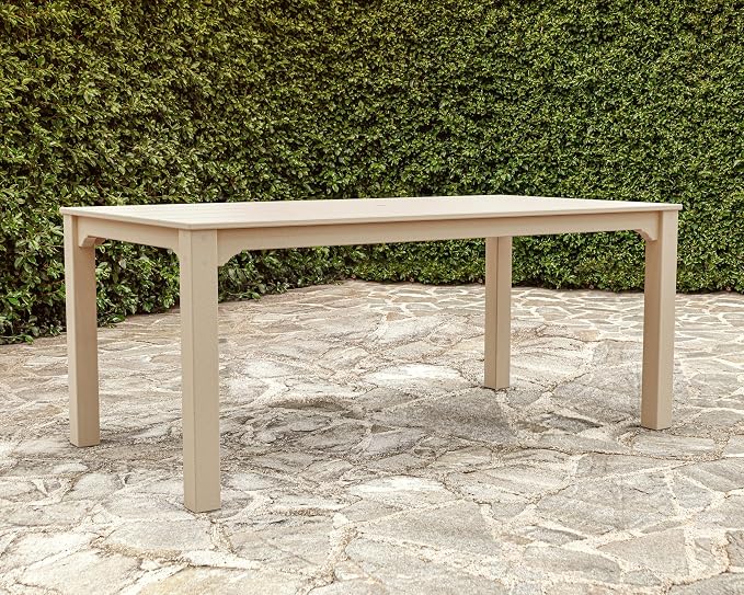 Martha Stewart by POLYWOOD® Chinoiserie Parsons 38" x 72" Dining Table in Sand