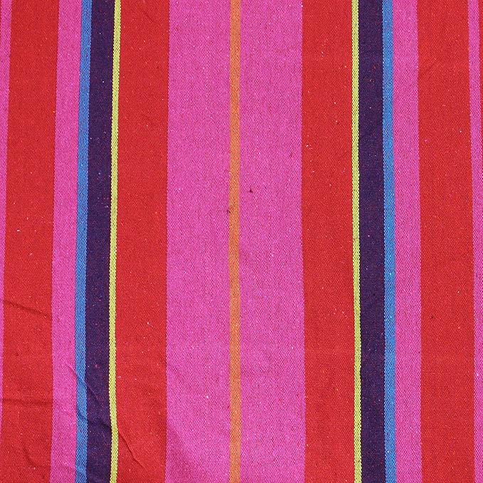 Northlight 32816539 Red 59" x 78" Yellow and Pink Striped Poly Cotton Hammock