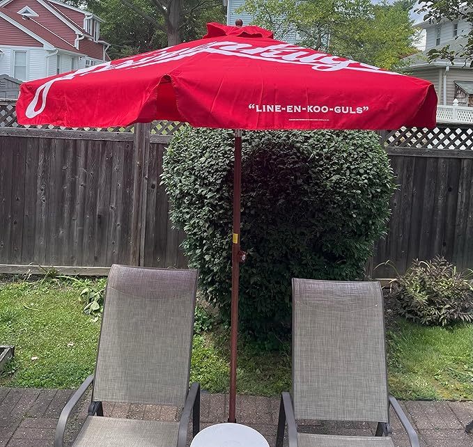 Leinenkugels Market Shade Umbrella | 7ft x 6 | Wood Pole