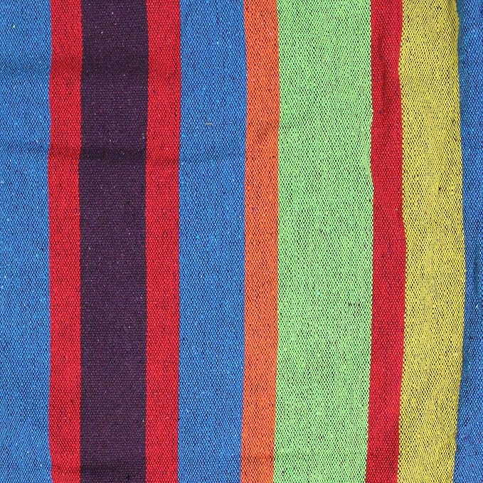 Northlight 72" Yellow and Blue Striped Woven Double Brazilian Hammock