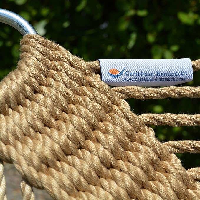 Double Caribbean Hammock - Soft-Spun Polyester - 48 inch (TAN)