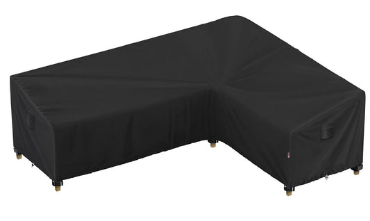 Heavy Duty Outdoor Sectional Sofa Cover, Waterproof 600D Patio Sectional Couch Covers, Lawn Patio Furniture Cover (Midnight Black, 130"x100"(L-Shaped-Right Facing))