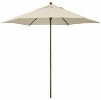 California Umbrella Astella MOW906202-P22 Mow Series 9 ft. Economy Market Umbrella – Antique Beige/Wood Grain