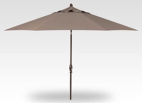 Treasure Garden Octagonal 9ft Patio Umbrella - Outdoor Furniture Market Umbrella – Auto Tilt – Bronze Aluminum Frame (O’bravia2, Taupe)