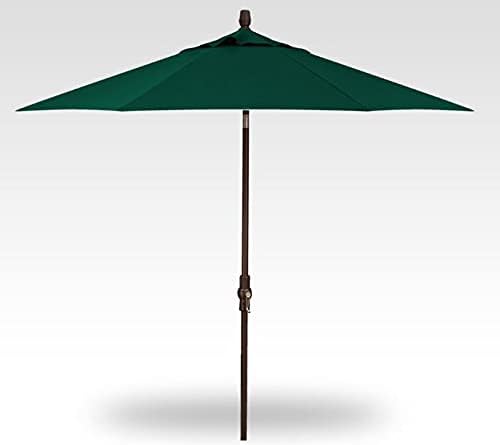 Treasure Garden 9-Foot Starlux Deluxe Collar-Tilt Market Umbrella with Bronze Frame and Obravia2 Fabric: Forest Green